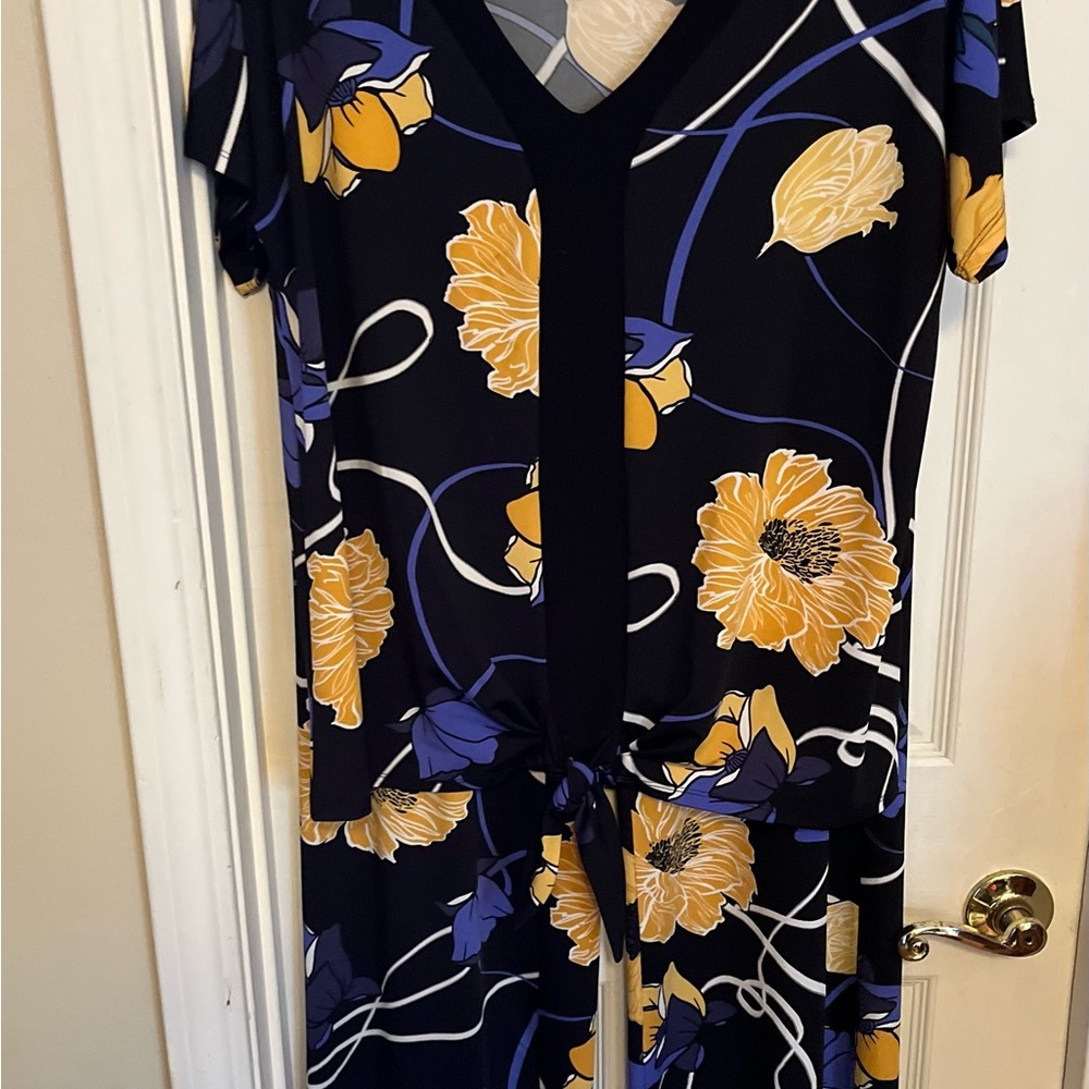Floral Black and Yellow Dress